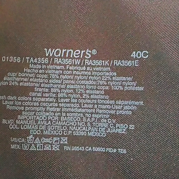 ๐ฆ Warners Black Full Coverage 40 C No side EFFECTS Contour Bra 01356 EUC - Picture 4 of 8